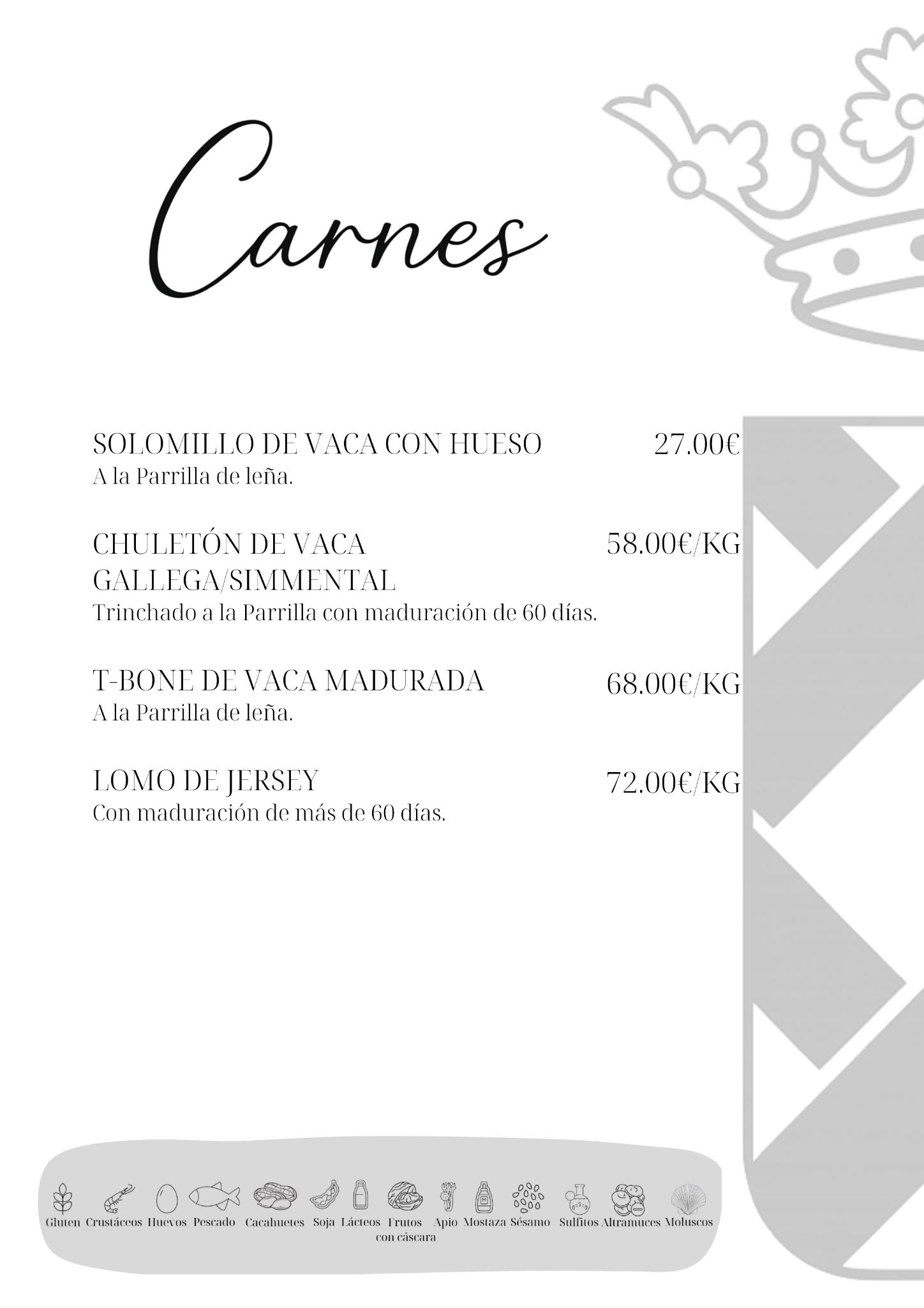 Carnes - carta
